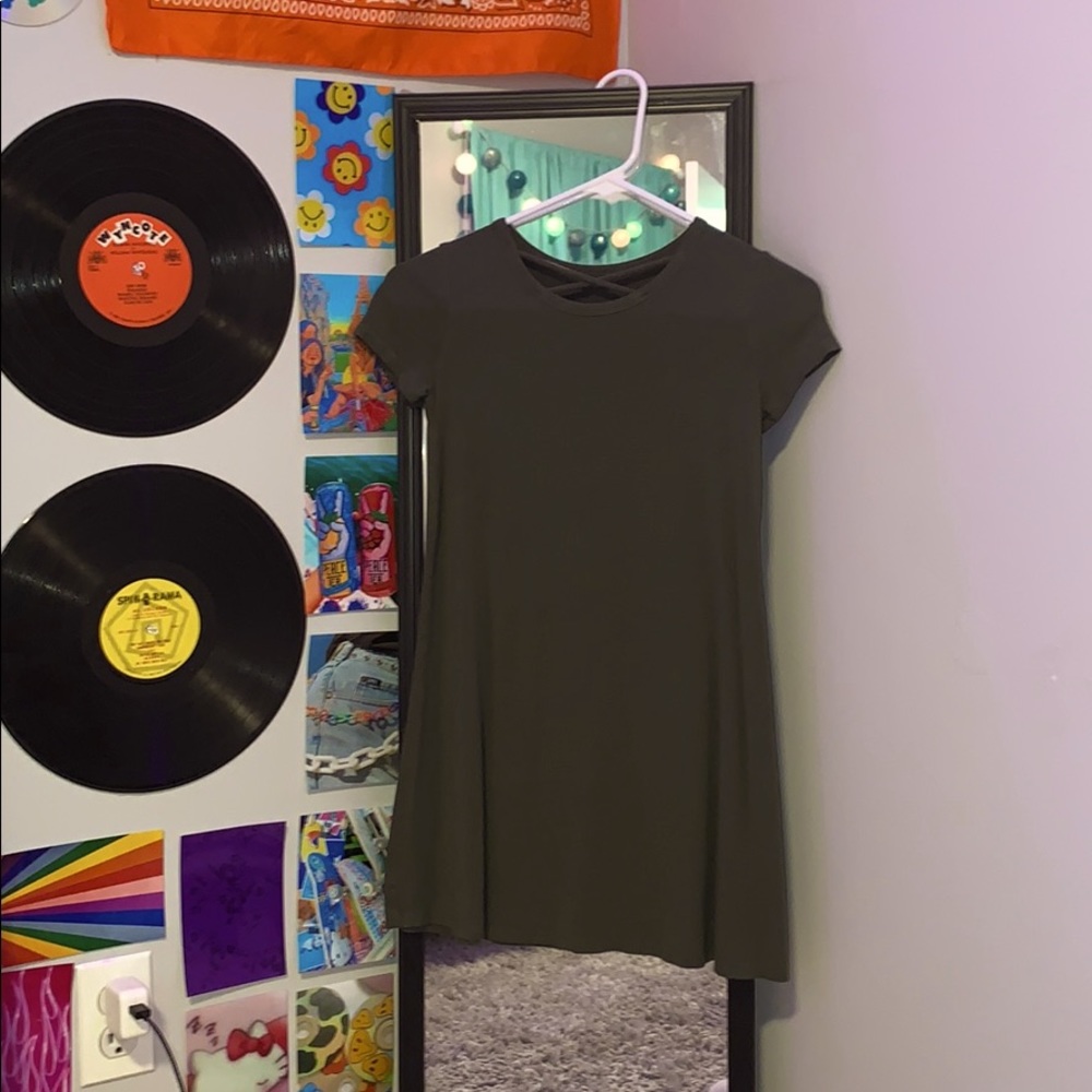 green kids casual tshirt dress